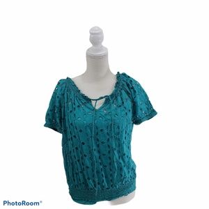 Just Class Blue Fishnet Womens Large